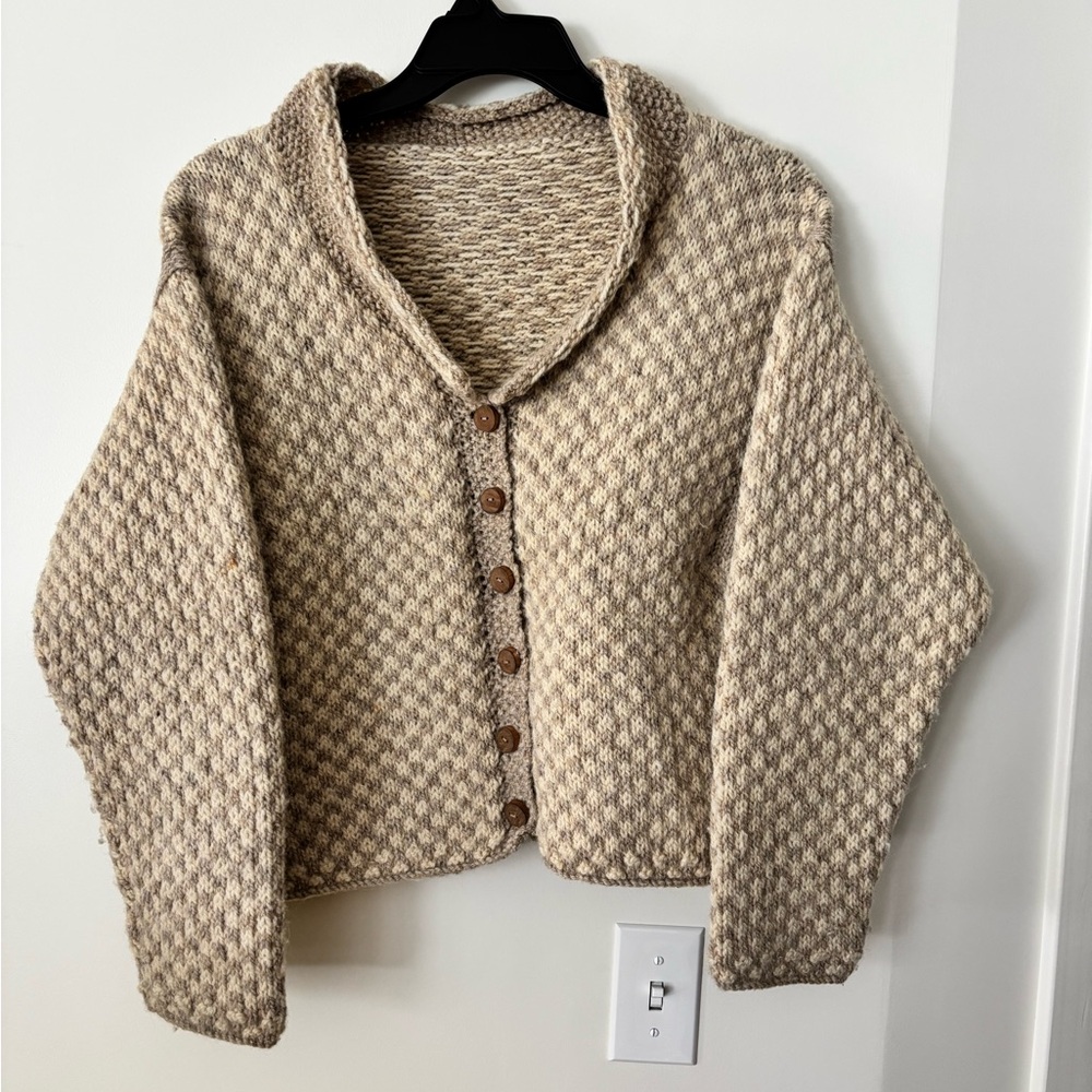 Cozy Beige Hand Knit Sweater